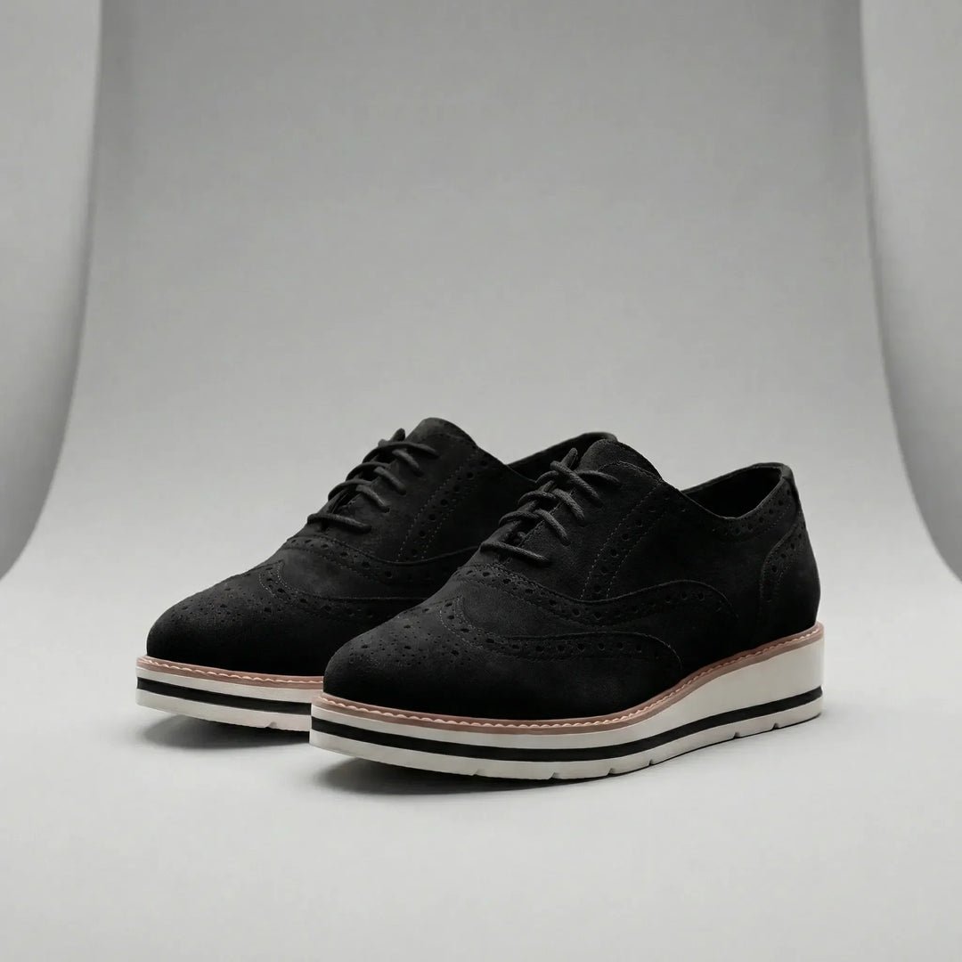 Grå dam Oxford-sneaker Amy, lågskuren. Mångsidig snörsko för både vardag och fritid.