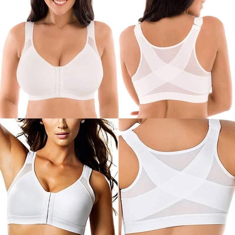 "Elegant dam sport-BH utan bygel med justerbara band, beige och svart, för komfort och stöd vid träning."