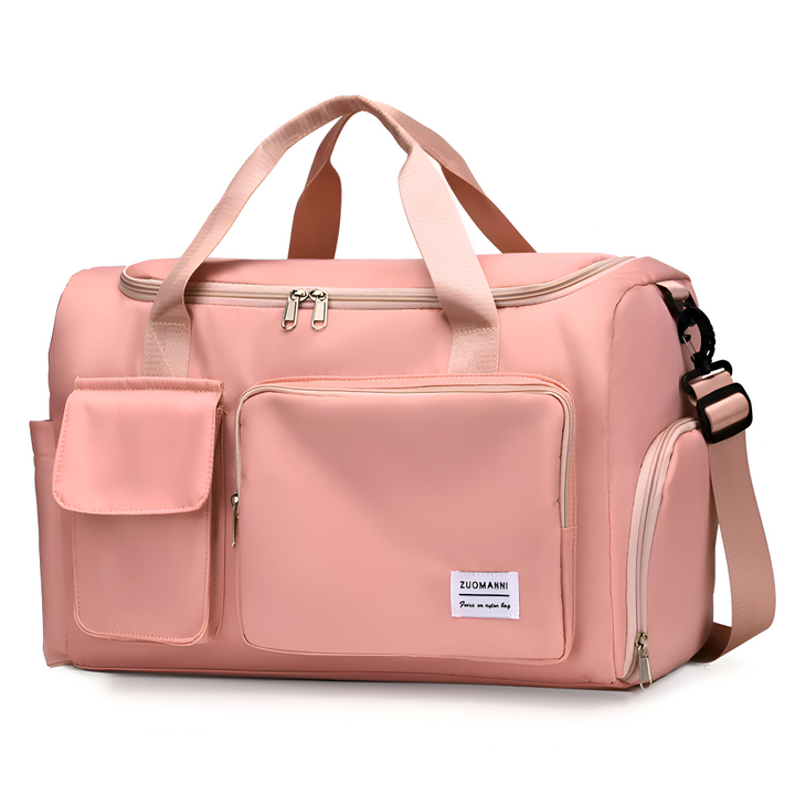 Fällbar dufflebag för dam, smart weekendväska som enkelt blir platt för förvaring.