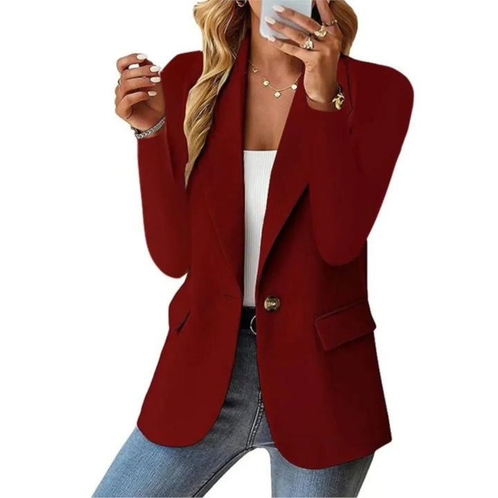 Bekväm damblazer i mjukt tyg, idealisk som kontorskläder. Stilfull jacka för en professionell look.