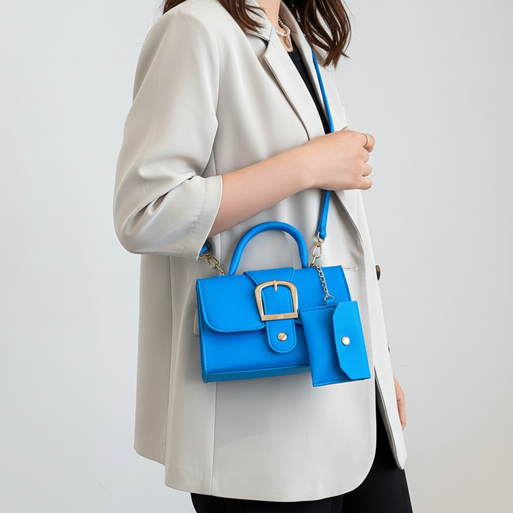 Stilren clutch för kvinnor, elegant design. Mångsidig handväska för fest och vardag.