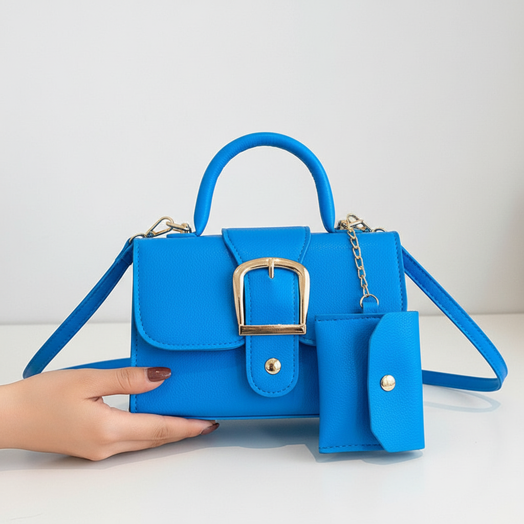 Mångsidig elegant damväska: både stilfull clutch och praktisk axelremsväska för kvinnor.