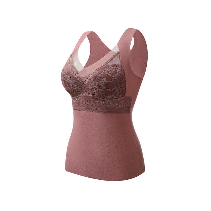 "Elegant damtermounderställ med inbyggd BH, scoop-neck design, andningsbar polyester, svart färg för komfort och stil."