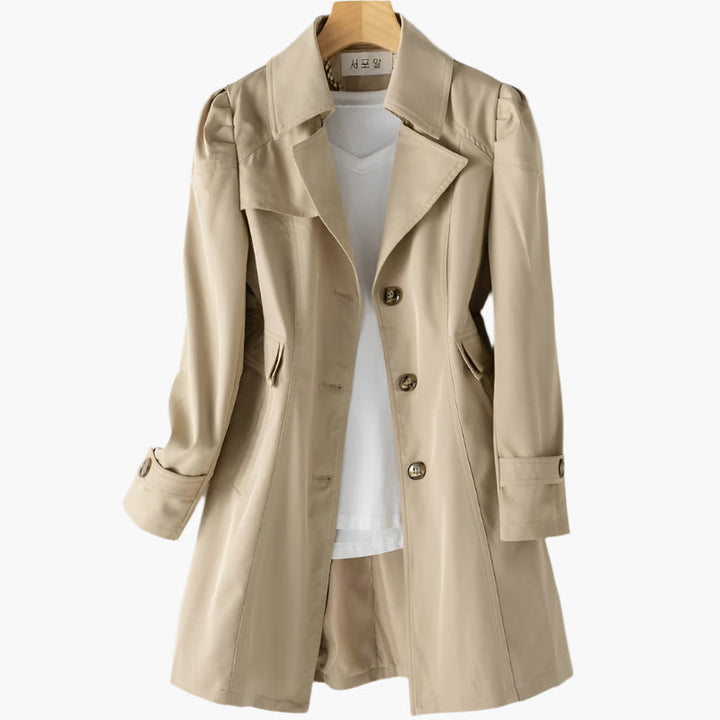 Mångsidig damtrenchcoat, en elegant kappa för vardag och fest. Perfekt vårkappa och höstkappa för kvinnor.
