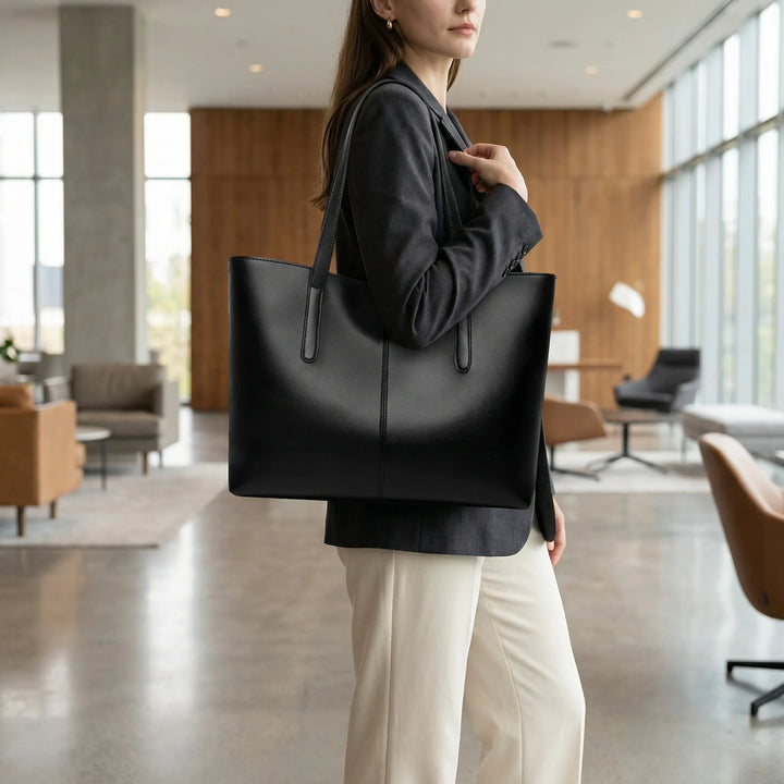 Elegant damväska Jessy. Rymlig totebag för vardag & arbete med stilren design.
