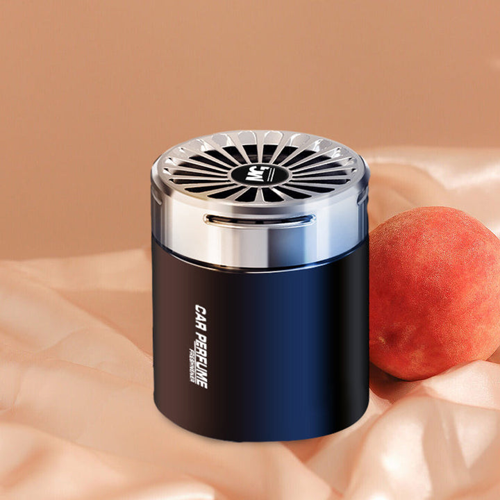 "Elegant doftspridare för bil i frostigt glas, ger fräsch atmosfär med valbara dofter som lavendel och citron."