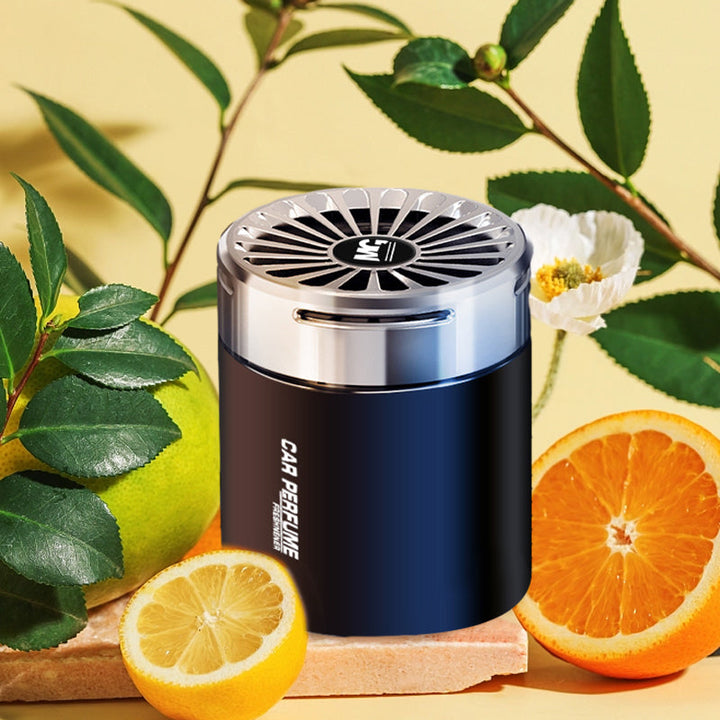 "Elegant doftspridare för bil i frostigt glas, ger fräsch atmosfär med valbara dofter som lavendel och citron."