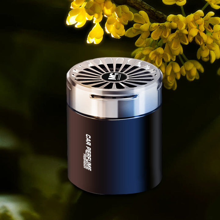 "Elegant doftspridare för bil i frostigt glas, ger fräsch atmosfär med valbara dofter som lavendel och citron."