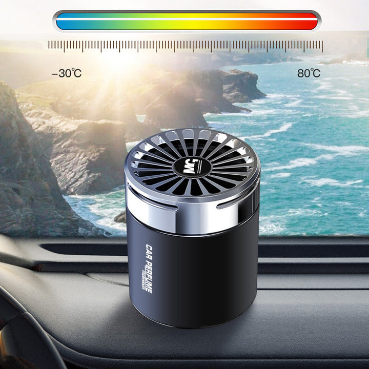 "Elegant doftspridare för bil i frostigt glas, ger fräsch atmosfär med valbara dofter som lavendel och citron."