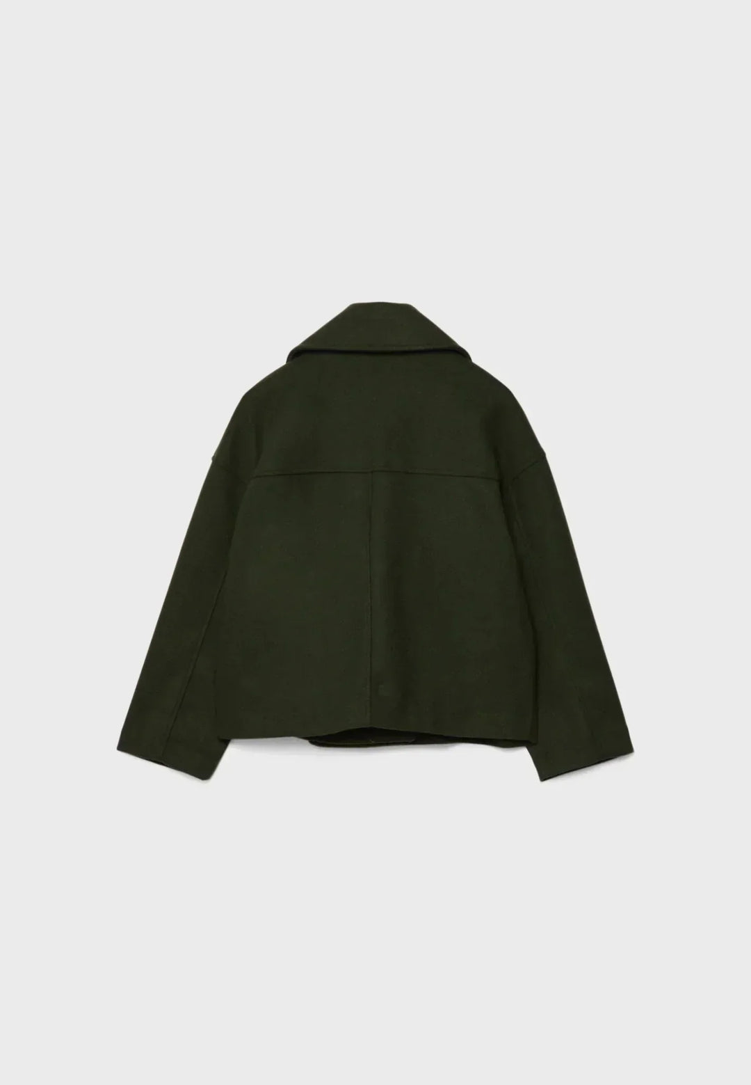 Mörkblå dubbelknäppt kortjacka. Elegant damjacka, idealisk höstjacka för en sofistikerad look.