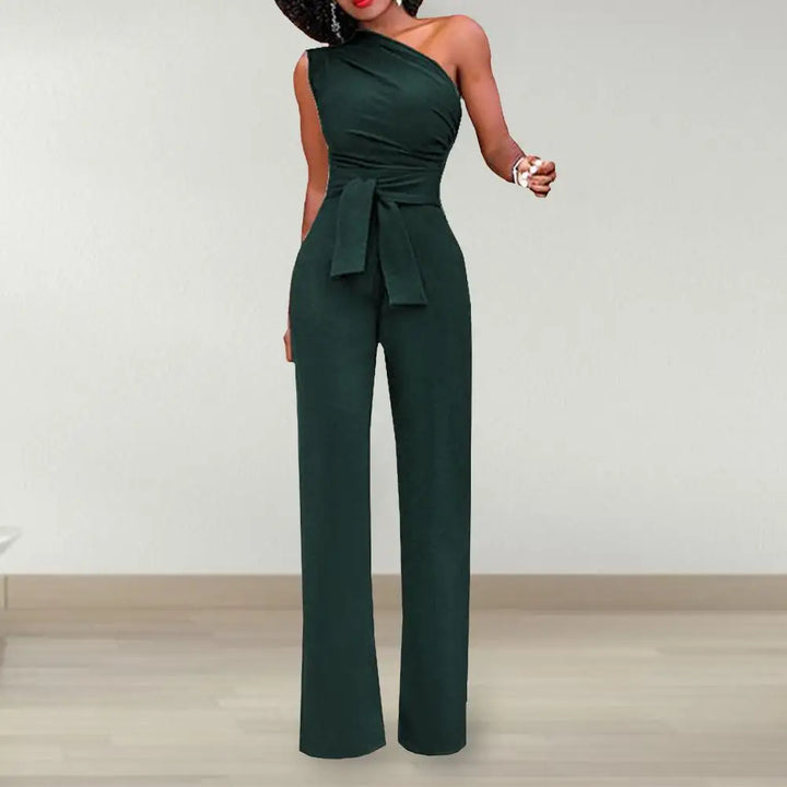 Bekväm damjumpsuit Phoebe med vida ben och knytmidja, idealisk för sommar och mode.