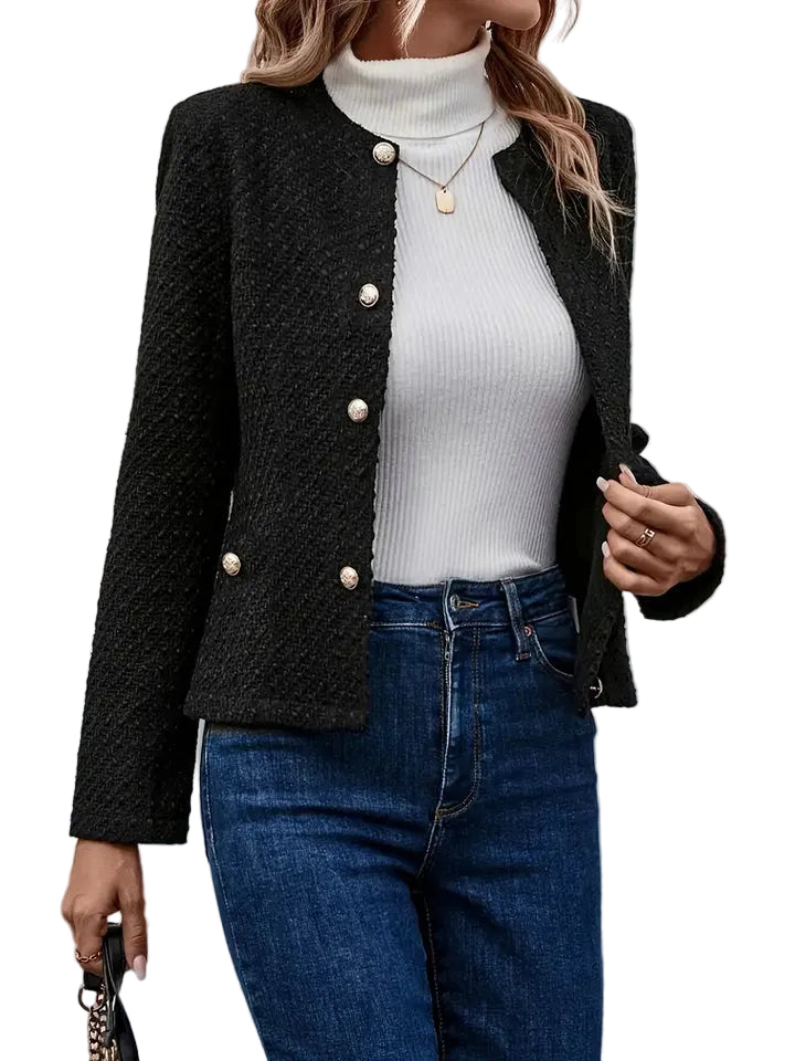 Elegant enkelknäppt klassisk jacka för kvinnor, perfekt som affärskläder & vardagsjacka.