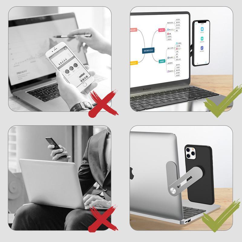 "Elegant expansionsfäste i silver för bärbar dator, aluminium, flexibel design, optimerar arbetsyta, lätt installation."