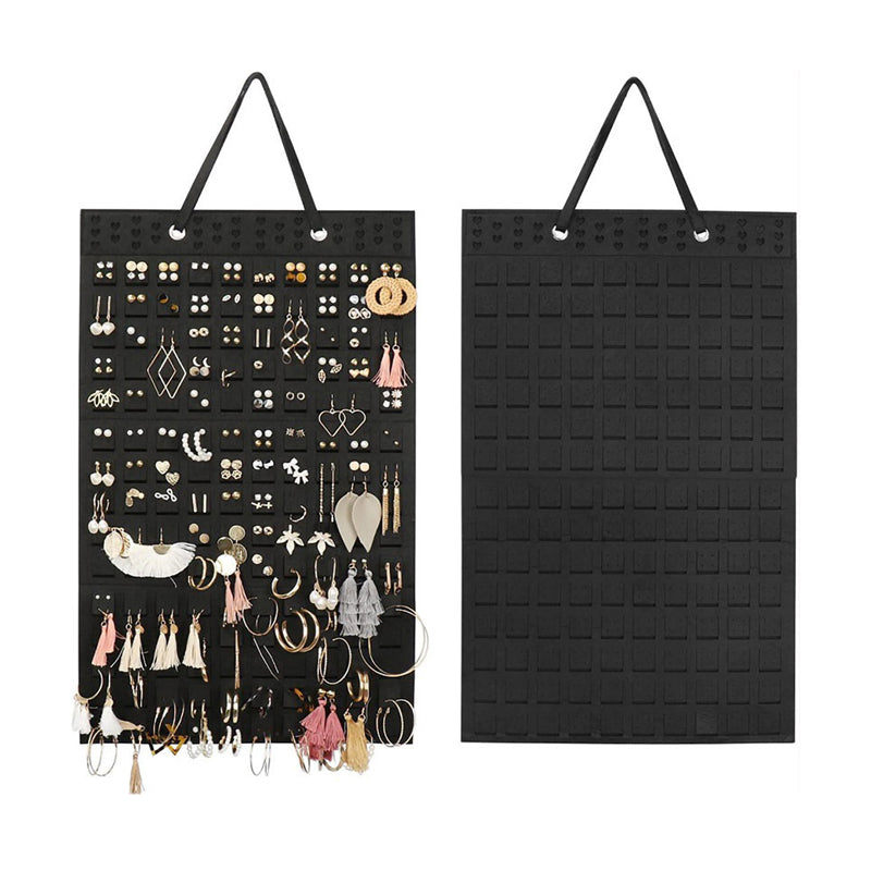 "Elegant filthängande smyckeorganisatör, stor kapacitet för örhängen och halsband, i röd, svart eller vit."
