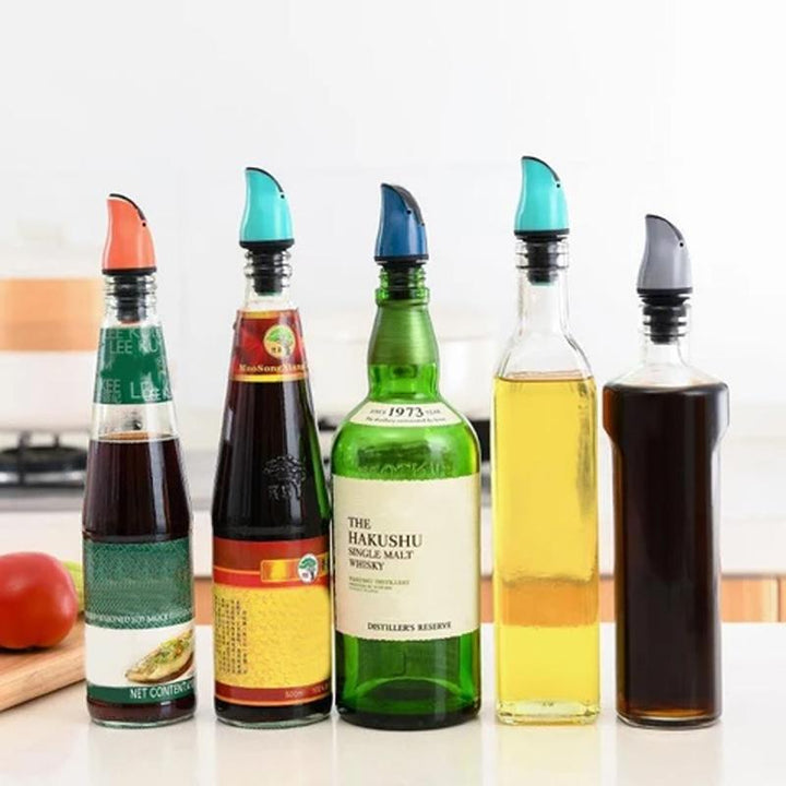 "Elegant flaskproppare för matlagning, justerbar flödeskontroll, slitstark silikon och rostfritt stål, passar de flesta flask