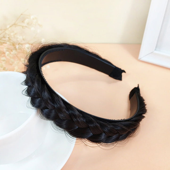 "Elegant flätat diadem för damer i syntetiska fibrer, non-slip design, med naturtrogen flätning, kvinnor accessoarer."