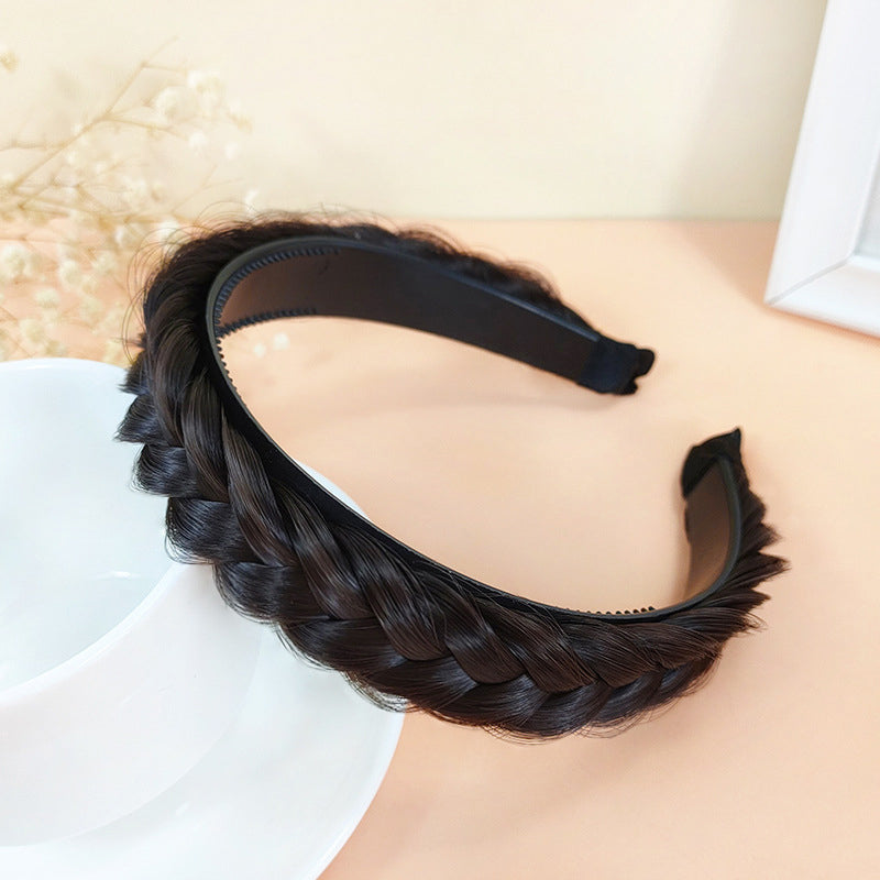 "Elegant flätat diadem för damer i syntetiska fibrer, non-slip design, med naturtrogen flätning, kvinnor accessoarer."