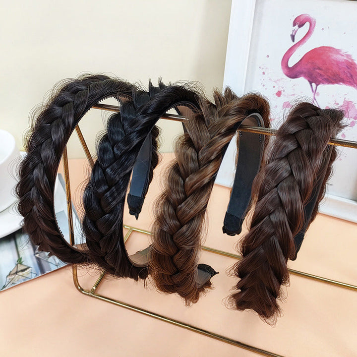 "Elegant flätat diadem för damer i syntetiska fibrer, non-slip design, med naturtrogen flätning, kvinnor accessoarer."