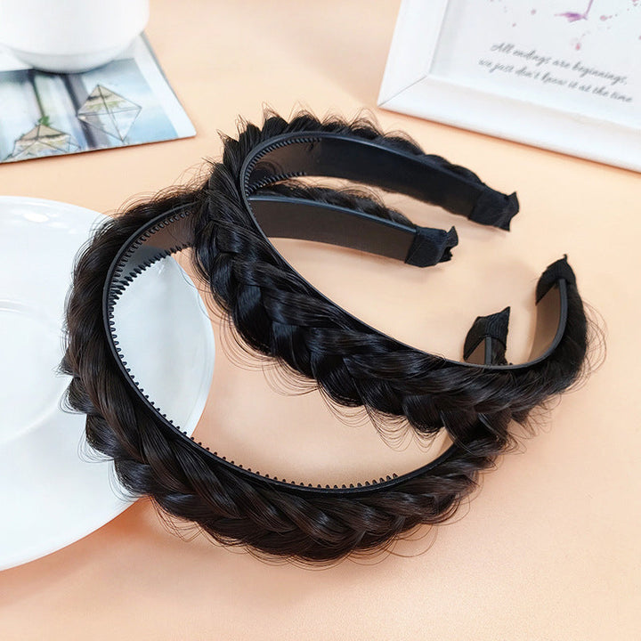 "Elegant flätat diadem för damer i syntetiska fibrer, non-slip design, med naturtrogen flätning, kvinnor accessoarer."