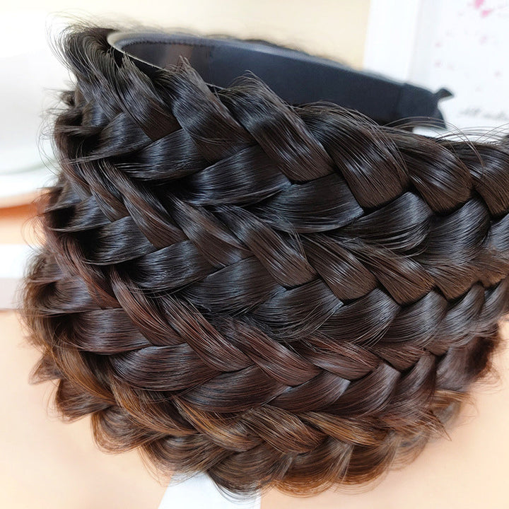 "Elegant flätat diadem för damer i syntetiska fibrer, non-slip design, med naturtrogen flätning, kvinnor accessoarer."