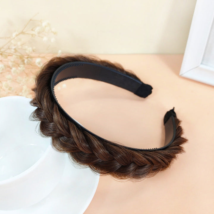 "Elegant flätat diadem för damer i syntetiska fibrer, non-slip design, med naturtrogen flätning, kvinnor accessoarer."