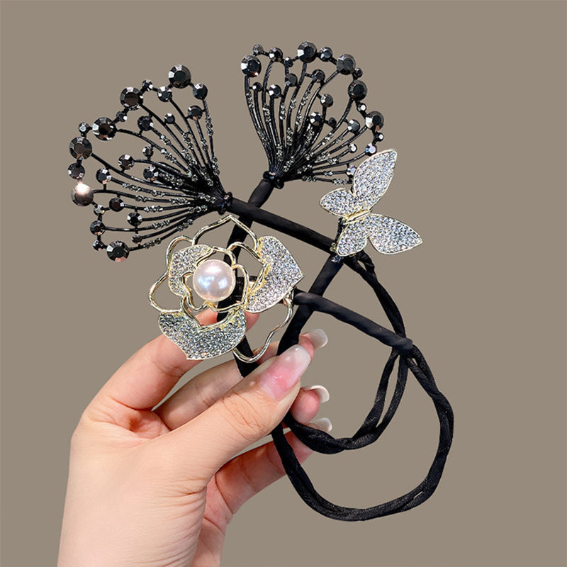 "Elegant, flexibel hårklämma med diamantdetaljer för kvinnor; stilren och halkfri design, perfekt för alla frisyrer."