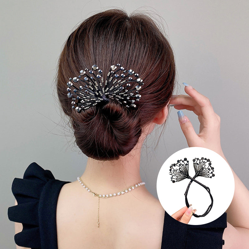 "Elegant, flexibel hårklämma med diamantdetaljer för kvinnor; stilren och halkfri design, perfekt för alla frisyrer."