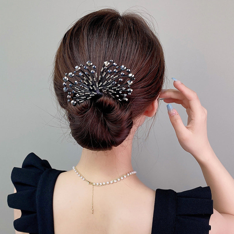 "Elegant, flexibel hårklämma med diamantdetaljer för kvinnor; stilren och halkfri design, perfekt för alla frisyrer."