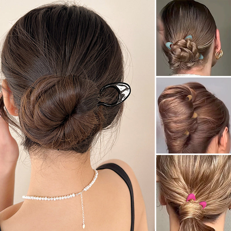 "Elegant fransk hårnål i mångfärgad design för stilfull hårstyling; perfekt damaccessoar för alla tillfällen."