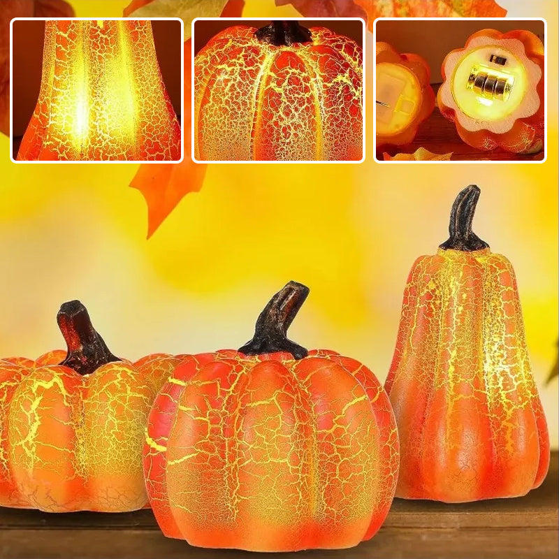"Elegant Halloween Pumpalykta i resin, batteridriven, med klassiska element för unik spöklik hemmadekor."