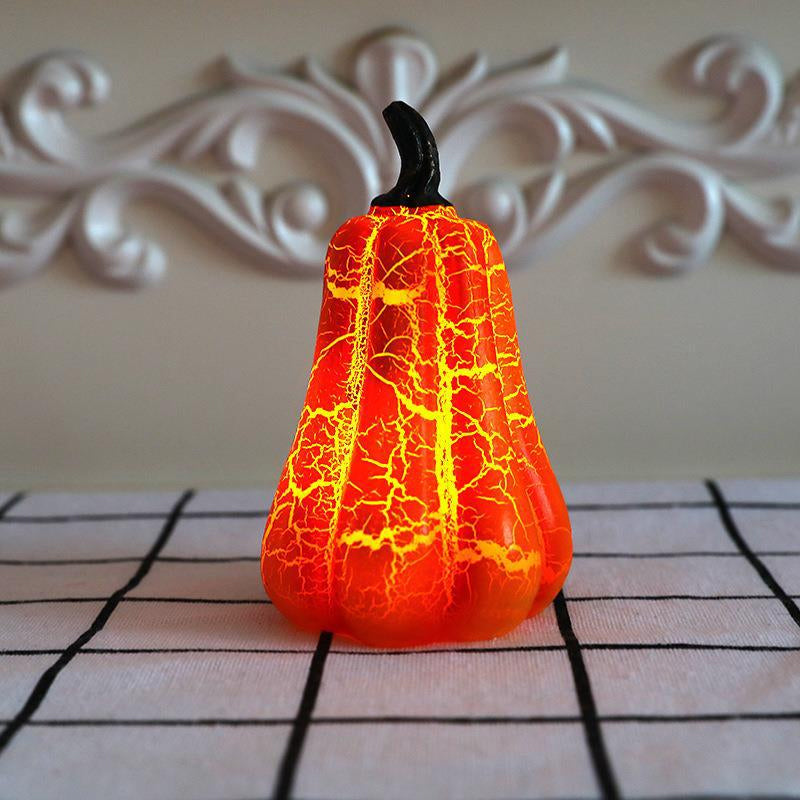 "Elegant Halloween Pumpalykta i resin, batteridriven, med klassiska element för unik spöklik hemmadekor."