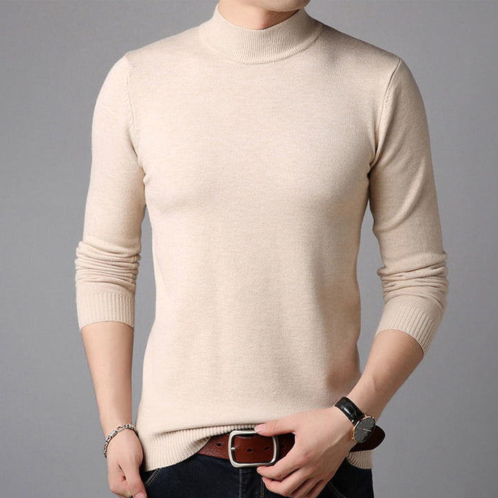 "Elegant halv polotröja i fleece för män, tjock och varm, finns i marinblå, beige, vinröd, svart, mörkgrön, ljusgrå."
