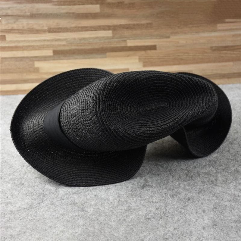 Lyxig sommarhatt i Panama-stil. Handgjord unisex solhatt för strand och fritid.