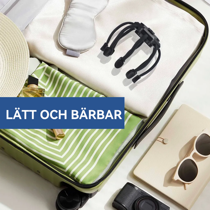 "Elegant hårbottenmassageapparat med åtta massagekontakter, perfekt för stresslindring och avslappning."