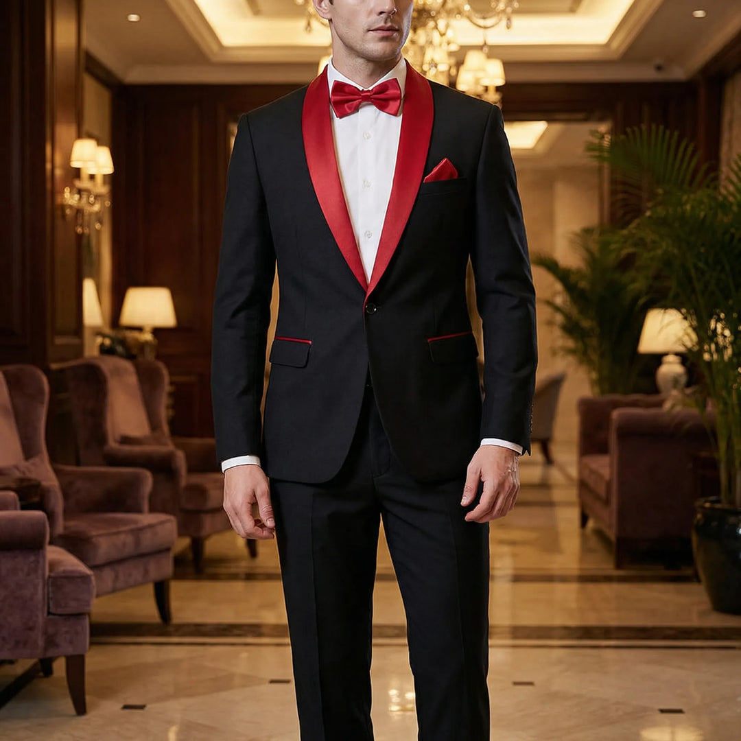 Elegant herrars tredelade slim-fit kostym. Ett formellt set för fester, business och speciella tillfällen.