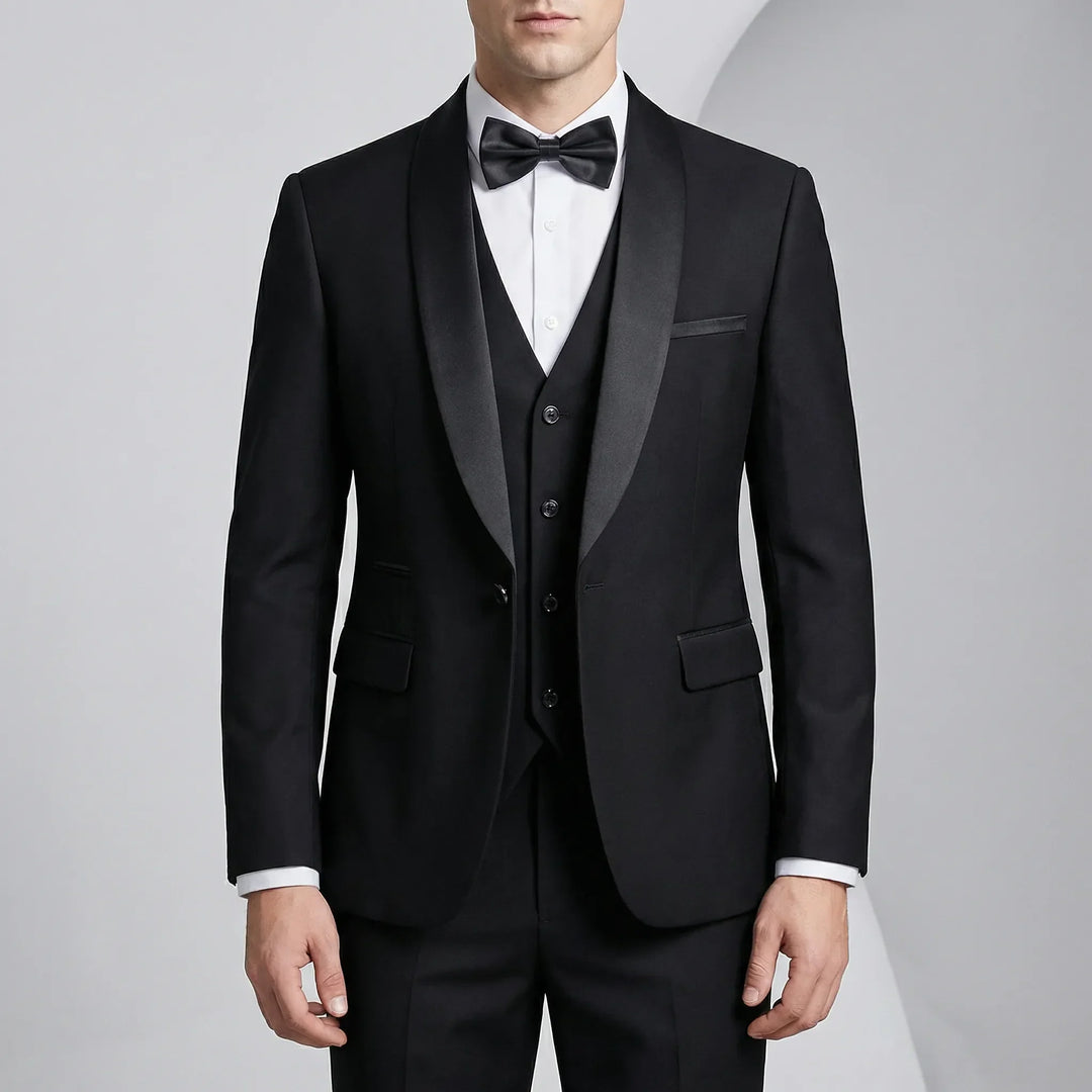 Herrkostyms kavaj med slim-fit design. Formell elegans för business och fest, framhäver den moderna passformen.