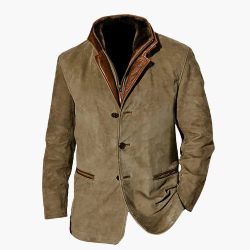 Casual herrjacka med knappar, perfekt för kontoret och elegant vardagsmode. Mångsidig jacka för män.