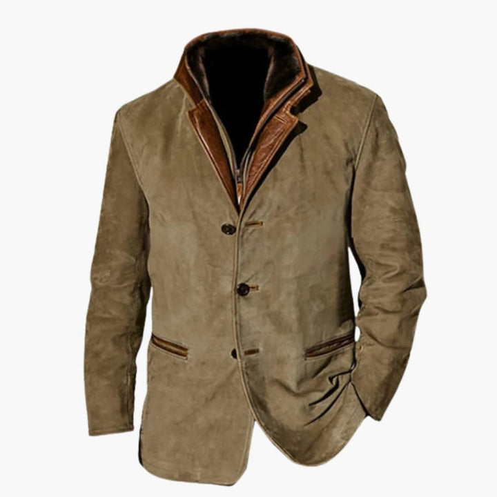 Casual herrjacka med knappar, perfekt för kontoret och elegant vardagsmode. Mångsidig jacka för män.