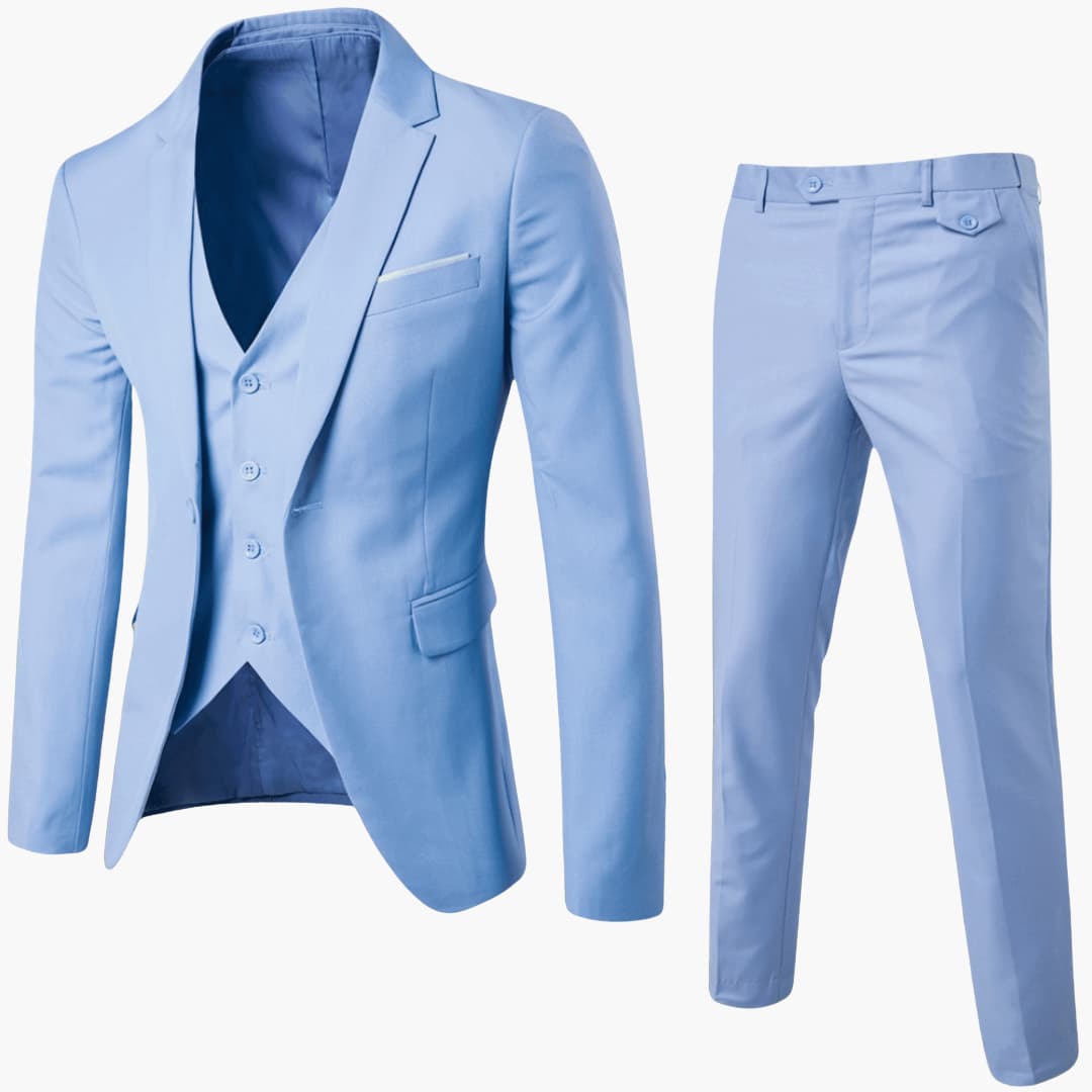 Modern herr väst med smal silhuett. Del av ett elegant kostymset för bröllop och fest.