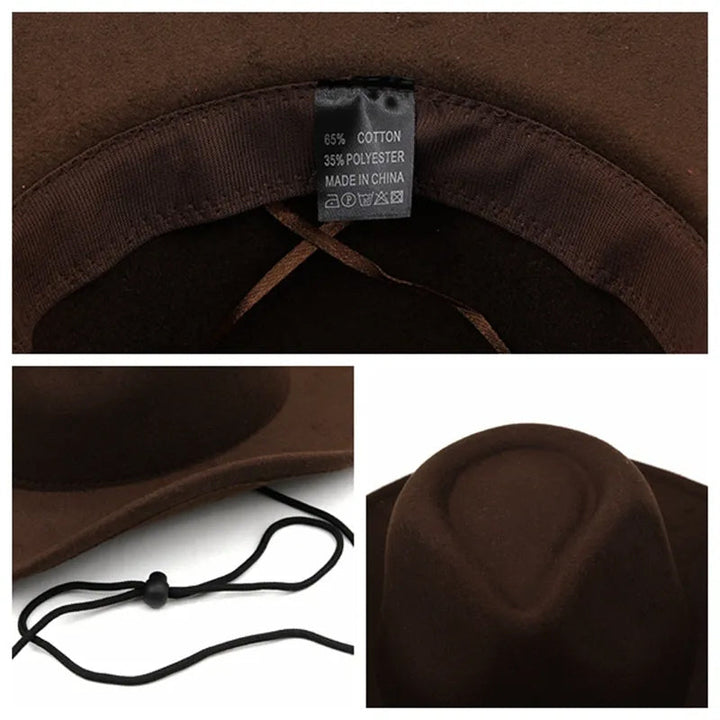 "Elegant herrläderhatt med justerbart spänne i stilren design, perfekt för den modeintresserade mannen"
