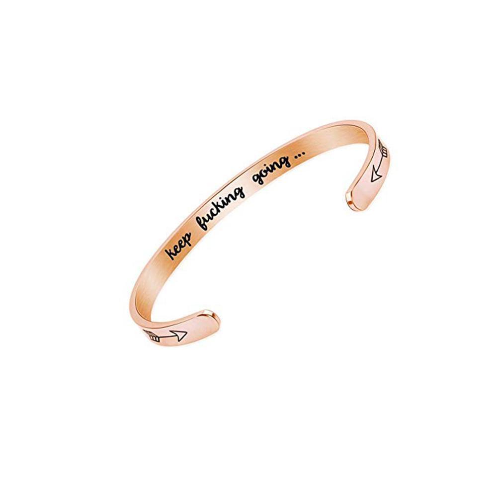 "Elegant Hope manschettarmband för kvinnor, justerbart och gravyr, inspirerande design i rostfritt stål."