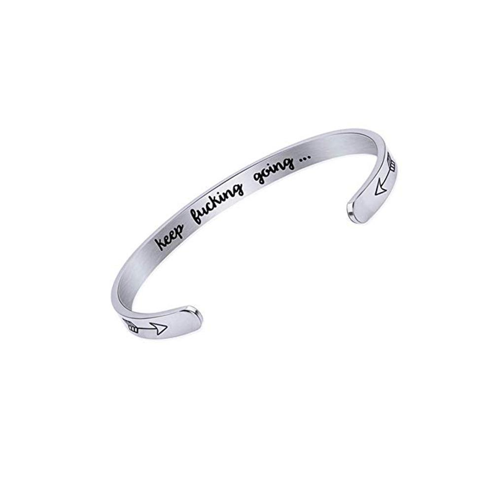 "Elegant Hope manschettarmband för kvinnor, justerbart och gravyr, inspirerande design i rostfritt stål."