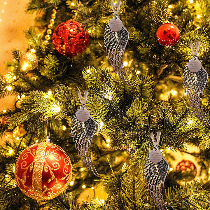 "Elegant juldekoration i brons med änglavingar, perfekt för att hylla familjens kärlek och prydnad i hemmet."