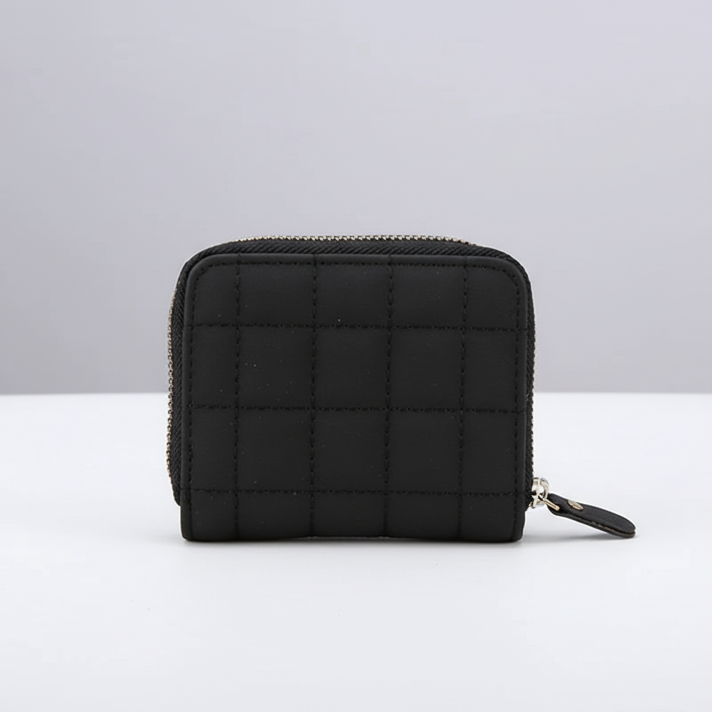 Liten och elegant damplånbok i PU-läder. Kompakt korthållare med myntfack, idealisk accessoar för kvinnor.