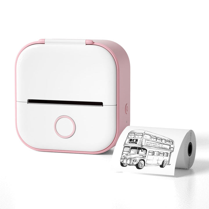 "Elegant, kompakt mini bärbar Bluetooth-skrivare för studenter, vit färg, idealisk för organisering och produktivitet."