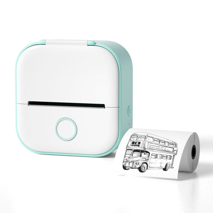 "Elegant, kompakt mini bärbar Bluetooth-skrivare för studenter, vit färg, idealisk för organisering och produktivitet."