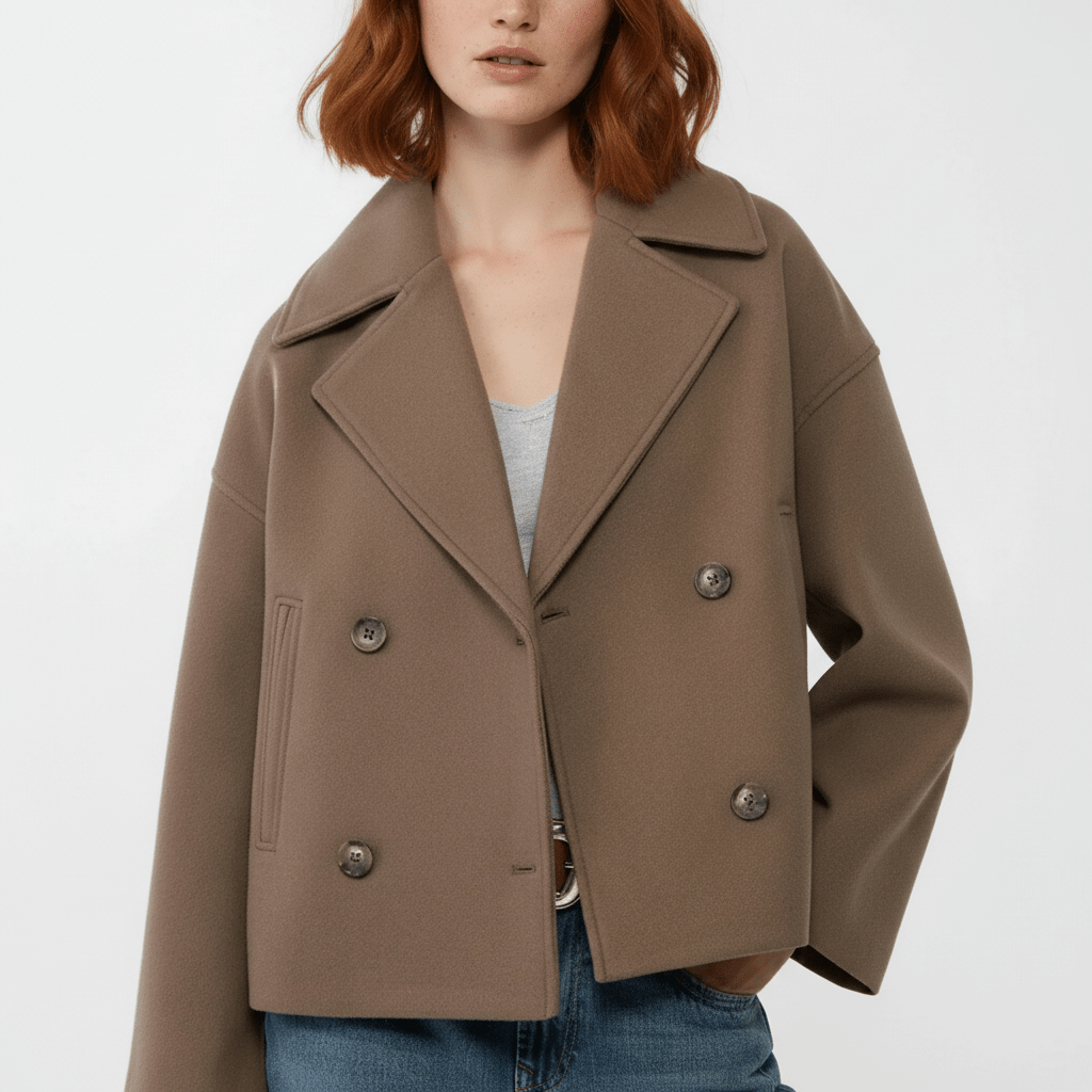 Damjacka 'Jessica', kort & dubbelknäppt, elegant design som passar alla.