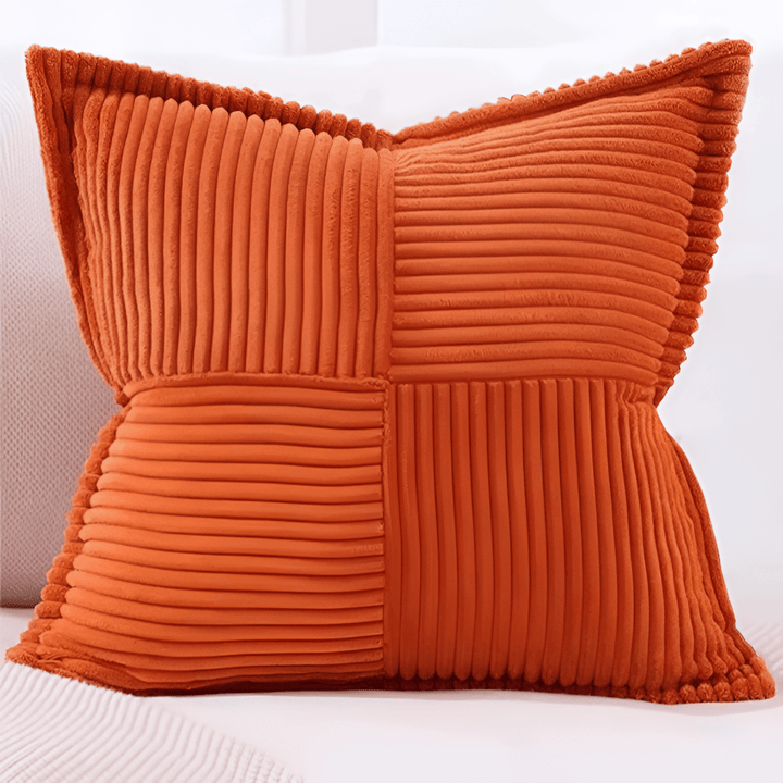 Kvalitativt kuddöverdrag 45x45cm. Stilfullt randigt i textil för sovrum & soffa.