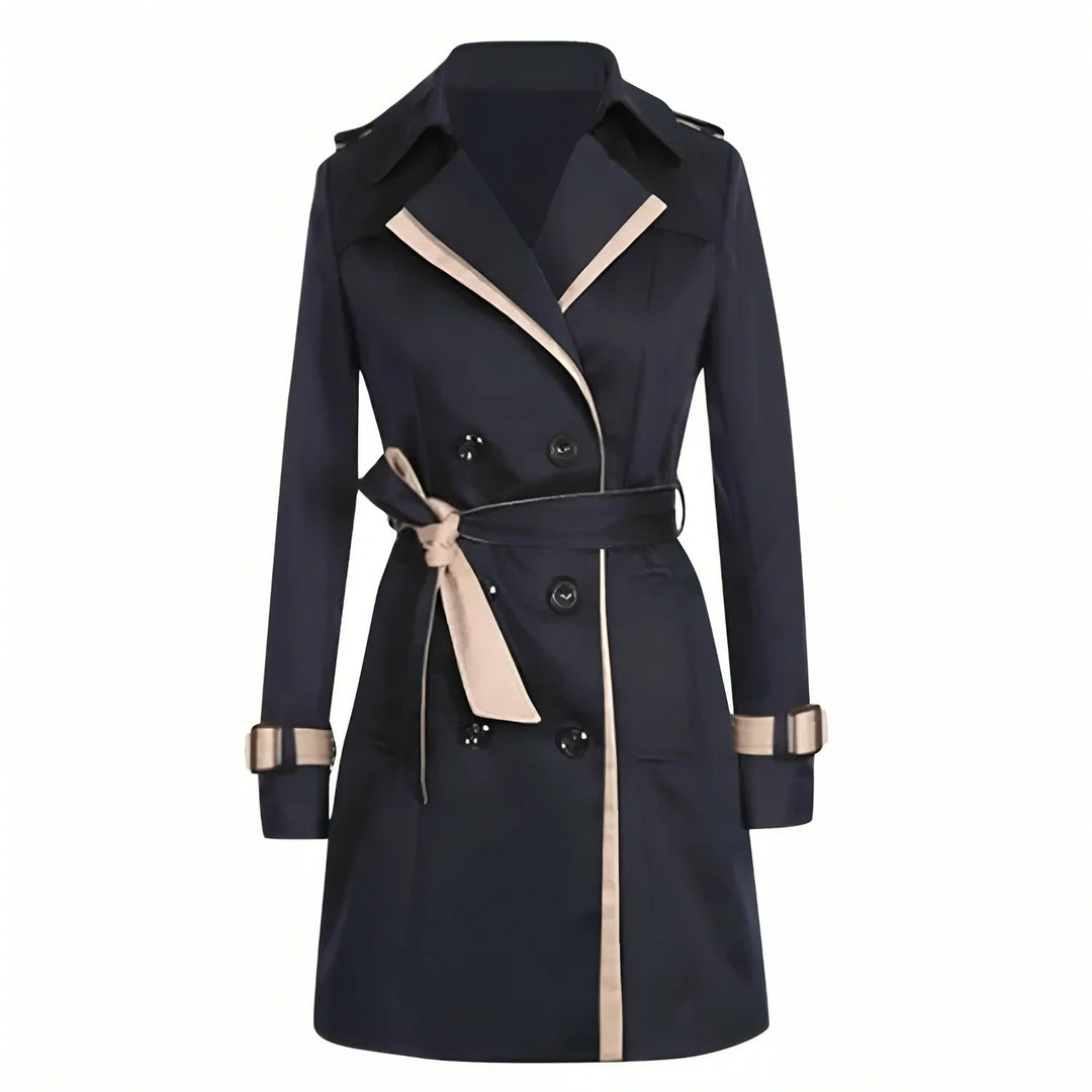 Modeinspirerad kvinnors klassisk trenchcoat med reglerbart bälte, idealisk ytterplagg.