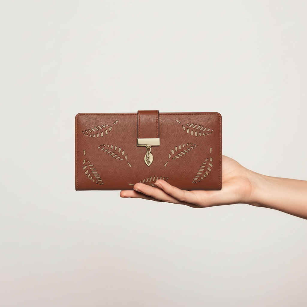 Kompakt damplånbok i läder. Elegant design, perfekt accessoar för kort och sedlar.